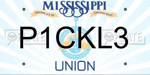 P1CKL3 Mississippi License Plate