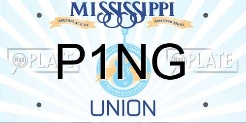 P1NG Mississippi License Plate