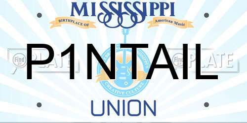P1NTAIL Mississippi License Plate