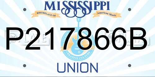 P217866B Mississippi License Plate