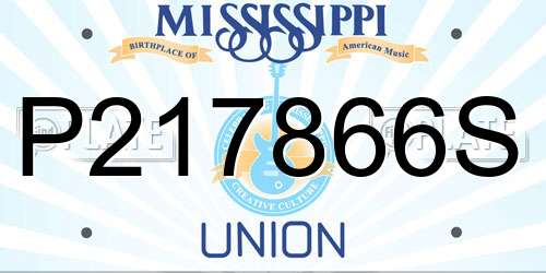 P217866S Mississippi License Plate