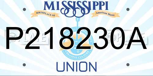 P218230A Mississippi License Plate