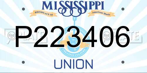 P223406 Mississippi License Plate