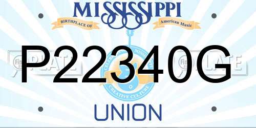 P22340G Mississippi License Plate