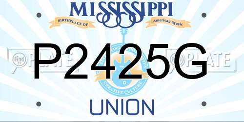 P2425G Mississippi License Plate