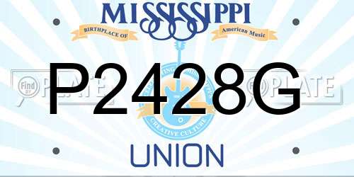 P2428G Mississippi License Plate
