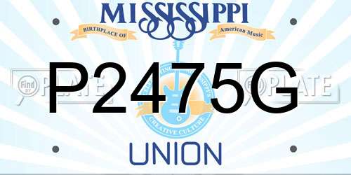 P2475G Mississippi License Plate