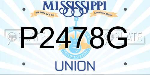 P2478G Mississippi License Plate