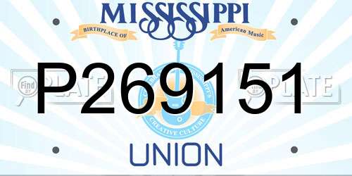 P269151 Mississippi License Plate