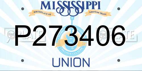P273406 Mississippi License Plate