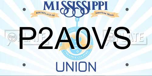 P2A0VS Mississippi License Plate