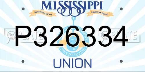 P326334 Mississippi License Plate