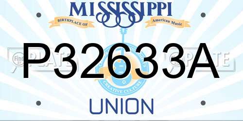 P32633A Mississippi License Plate