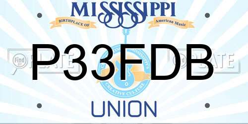 P33FDB Mississippi License Plate