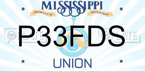 P33FDS Mississippi License Plate