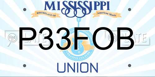 P33FOB Mississippi License Plate
