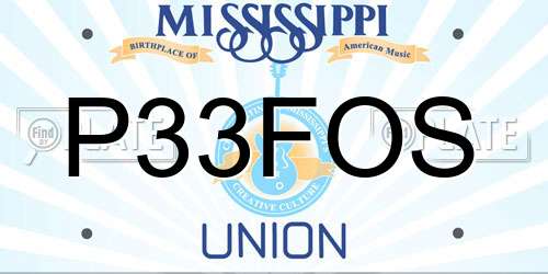 P33FOS Mississippi License Plate