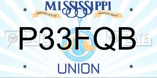 P33FQB Mississippi License Plate