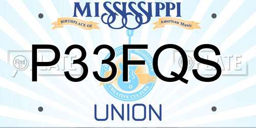 P33FQS Mississippi License Plate
