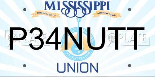 P34NUTT Mississippi License Plate