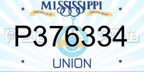 P376334 Mississippi License Plate
