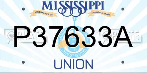 P37633A Mississippi License Plate