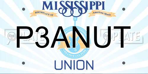 P3ANUT Mississippi License Plate