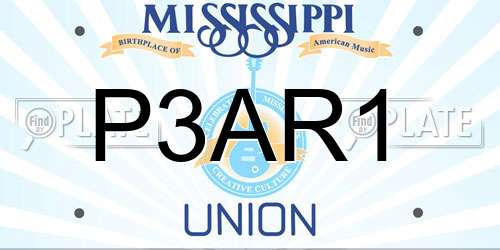 P3AR1 Mississippi License Plate