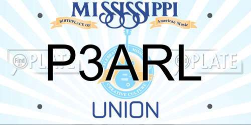 P3ARL Mississippi License Plate