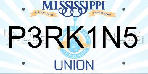 P3RK1N5 Mississippi License Plate
