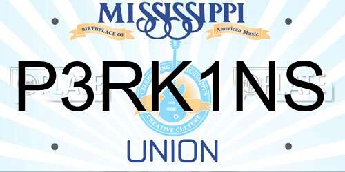 P3RK1NS Mississippi License Plate