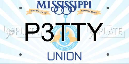 P3TTY Mississippi License Plate