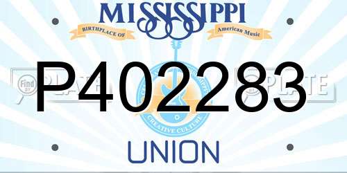 P402283 Mississippi License Plate