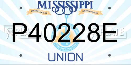 P40228E Mississippi License Plate