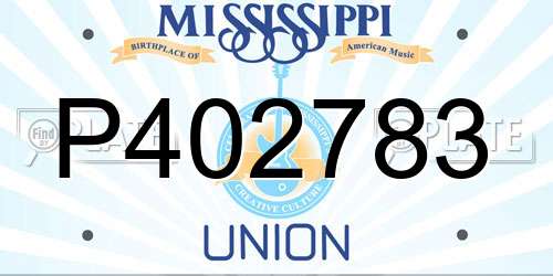 P402783 Mississippi License Plate
