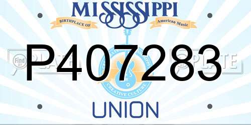 P407283 Mississippi License Plate