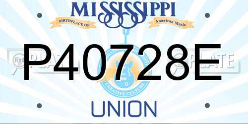 P40728E Mississippi License Plate