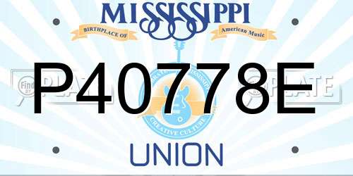 P40778E Mississippi License Plate
