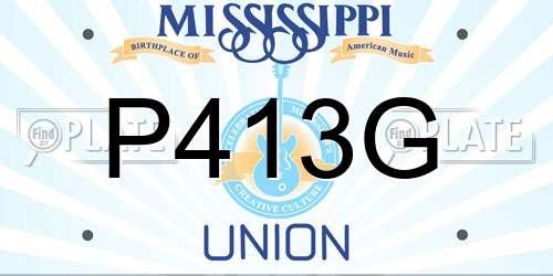 P413G Mississippi License Plate