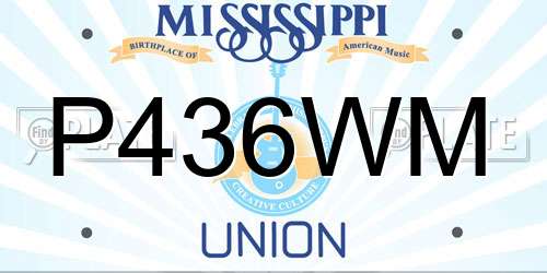P436WM Mississippi License Plate