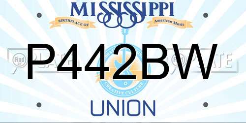 P442BW Mississippi License Plate