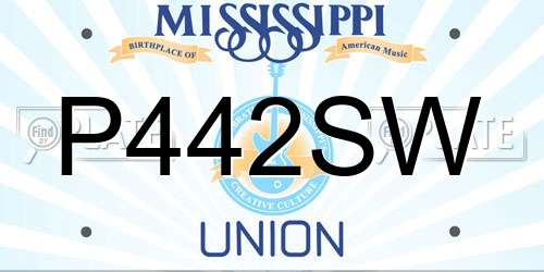 P442SW Mississippi License Plate