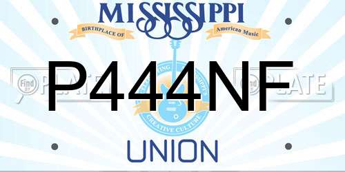 P444NF Mississippi License Plate