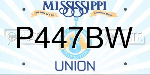 P447BW Mississippi License Plate