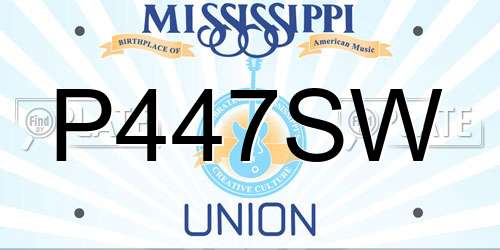 P447SW Mississippi License Plate