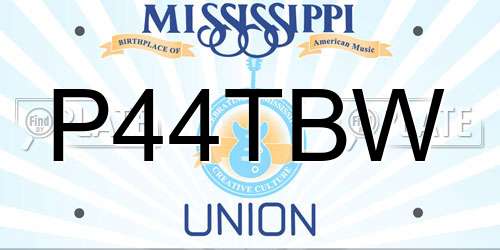 P44TBW Mississippi License Plate