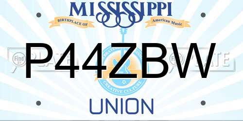 P44ZBW Mississippi License Plate