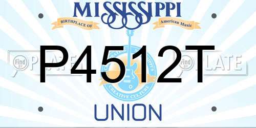 P4512T Mississippi License Plate