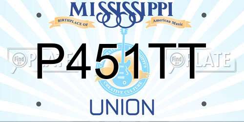 P451TT Mississippi License Plate