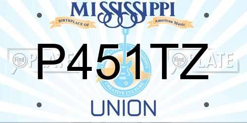 P451TZ Mississippi License Plate